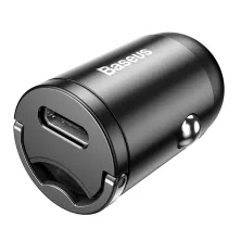 Автомобильное зарядное устройство Baseus Tiny Star Mini QC 4.0+PD3.0 30W Type-C 3A + Кабель 18W Type-C to Lightning 1м Серый
