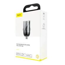 Автомобильное зарядное устройство Baseus Tiny Star Mini QC 4.0+PD3.0 30W Type-C 3A + Кабель 18W Type-C to Lightning 1м Серый