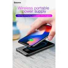 УМБ Baseus Full Screen 2in1 Bracket 8000mAh 2A з Бездротовий зарядкою Qi 5W Чорний