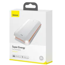 Пускозарядное устройство Бустер Baseus Car Jamp Starter Super Energy 3in1 12V 8000mAh с функцией Павербанка 5V/2.4A и LED фонарика Белый