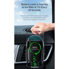 Бездротовий зарядний пристрій Baseus Milky Way Electric Holder з технологією Qi 15W Чорний