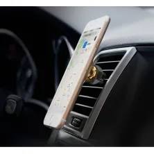 Автодержатель для телефона магнитный Baseus Magnetic Air Vent в воздуховод с держателем для провода Золотистый