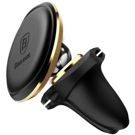 Автодержатель для телефона магнитный Baseus Magnetic Air Vent в воздуховод с держателем для провода Золотистый
