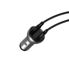 Автомобільний зарядний пристрій Baseus Digital Display QC 4.0 + PD3.0 PPS 45W USB + Type-C 5A Сріблястий