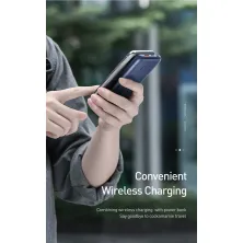 УМБ Baseus S10 1in2 Bracket 10000mAh 18W QC3.0 PD з Бездротовий зарядкою Qi 10W Синій