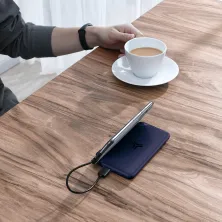 УМБ Baseus S10 1in2 Bracket 10000mAh 18W QC3.0 PD з Бездротовий зарядкою Qi 10W Синій