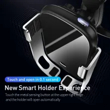 Бездротовий зарядний пристрій Baseus Rock-solid Electric Holder з технологією Qi 10W Сріблястий