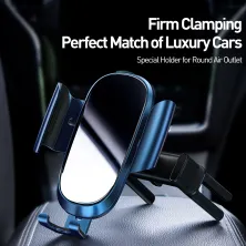 Автодержатель для телефона Baseus Future Gravity Vehicle в круглый воздуховод Синий