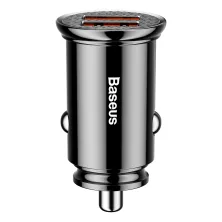 Автомобільний зарядний пристрій Baseus Circular Plastic QC 3.0 30W 2USB 5A Чорний