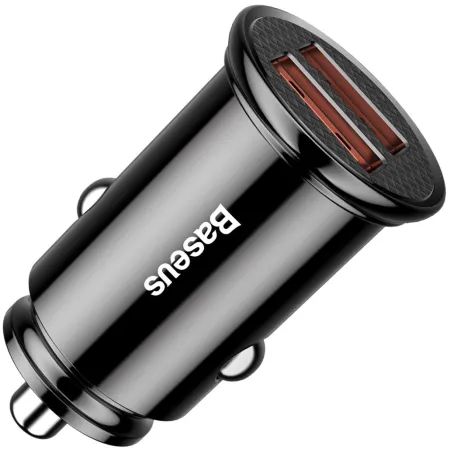 Автомобільний зарядний пристрій Baseus Circular Plastic QC 3.0 30W 2USB 5A Чорний