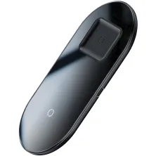 Бездротовий зарядний пристрій Baseus Simple 2in1 For Phone + Pods з технологією Qi 18W MAX Чорний