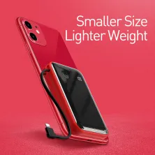 УМБ Baseus Mini S 10000mAh 15W 3A з технологією QC3.0 + PD3.0 і iP кабелем Червоний