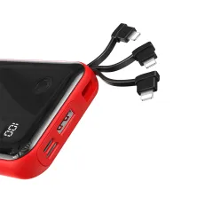 УМБ Baseus Mini S 10000mAh 15W 3A з технологією QC3.0 + PD3.0 і iP кабелем Червоний