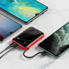 УМБ Baseus Mini S 10000mAh 15W 3A з технологією QC3.0 + PD3.0 і iP кабелем Червоний