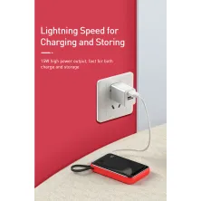 УМБ Baseus Mini S 10000mAh 15W 3A з технологією QC3.0 + PD3.0 і iP кабелем Червоний