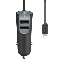 Автомобильное зарядное устройство Baseus Energy Station 2USB + Кабель Lightning 1м 5.5A Черный