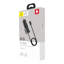 Автомобильное зарядное устройство Baseus Energy Station 2USB + Кабель Lightning 1м 5.5A Черный