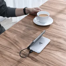 УМБ Baseus S10 1in2 Bracket 10000mAh 18W QC3.0 PD з Бездротовий зарядкою Qi 10W Білий