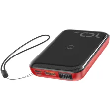 УМБ Baseus Mini S 1in2 Bracket 10000mAh 18W QC3.0 PD з Бездротовий зарядкою Qi 10W Чорний+Червоний