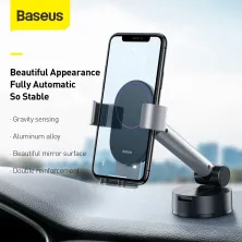 Автотримач для телефону Baseus Simplism Gravity на торпедо Сріблястий