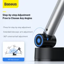Автотримач для телефону Baseus Simplism Gravity на торпедо Сріблястий