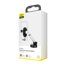 Автотримач для телефону Baseus Simplism Gravity на торпедо Сріблястий