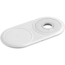 Бездротовий зарядний пристрій Baseus Planet 2in1 з технологією Qi 10W MAX і адаптером 24W QC3.0 Білий