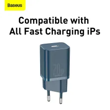 Сетевое зарядное устройство Baseus Super Si QC PD3.0 20W Type-C 3A Синий