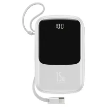 УМБ Baseus Q Pow 10000mAh 15W 3A з технологією QC3.0 + PD3.0 і Type-C кабелем Білий