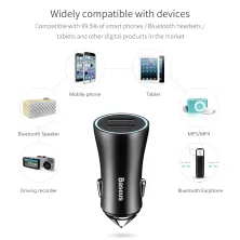 Автомобильное зарядное устройство Baseus Golden Contactor 2USB 2.4A Черный