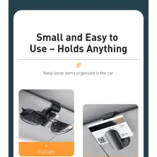 Автотримач для окулярів Baseus Platinum Eyewear Clip на сонцезахисний козирок Чорний