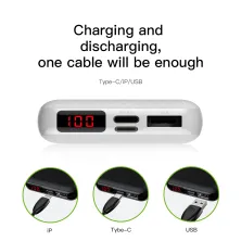 УМБ Baseus Mini S Digital Display 10000mAh 15W з технологією PD Білий