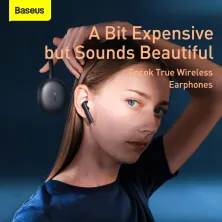 Беспроводные Bluetooth наушники Baseus Encok TWS W05 с функцией беспроводной зарядки Qi Черный