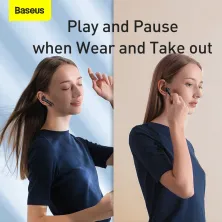 Беспроводные Bluetooth наушники Baseus Encok TWS W05 с функцией беспроводной зарядки Qi Черный