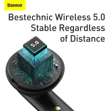 Беспроводные Bluetooth наушники Baseus Encok TWS W05 с функцией беспроводной зарядки Qi Черный