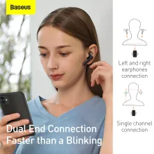 Беспроводные Bluetooth наушники Baseus Encok TWS W05 с функцией беспроводной зарядки Qi Черный