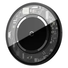 Бездротовий зарядний пристрій Baseus Simple Magnetic з технологією Qi 15W 2A Прозорий