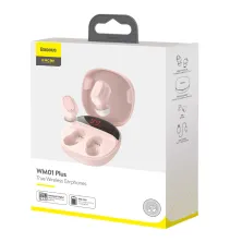Бездротові Bluetooth навушники Baseus Encok TWS WM01 Plus з дисплеєм Рожевий