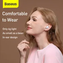 Бездротові Bluetooth навушники Baseus Encok TWS WM01 Plus з дисплеєм Білий
