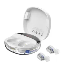 Бездротові Bluetooth навушники Baseus Encok TWS WM01 Plus з дисплеєм Білий