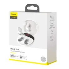 Бездротові Bluetooth навушники Baseus Encok TWS WM01 Plus з дисплеєм Білий