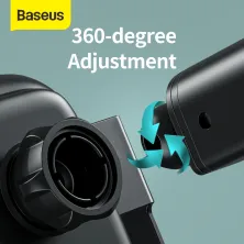 Автодержатель с Беспроводной Зарядкой Baseus Rock-Solid с технологией Qi 10W и зарядкой в прикуриватель QC 3.0 30W 2USB 5A Черный