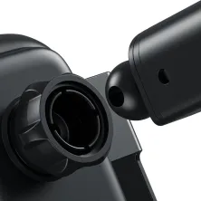 Автодержатель с Беспроводной Зарядкой Baseus Rock-Solid с технологией Qi 10W и зарядкой в прикуриватель QC 3.0 30W 2USB 5A Черный
