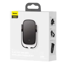 Автодержатель с Беспроводной Зарядкой Baseus Rock-Solid с технологией Qi 10W и зарядкой в прикуриватель QC 3.0 30W 2USB 5A Черный