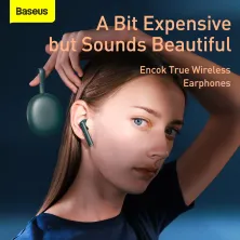 Беспроводные Bluetooth наушники Baseus Encok TWS W05 с функцией беспроводной зарядки Qi Зелёный