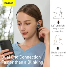 Беспроводные Bluetooth наушники Baseus Encok TWS W05 с функцией беспроводной зарядки Qi Зелёный