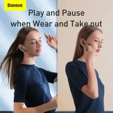 Беспроводные Bluetooth наушники Baseus Encok TWS W05 с функцией беспроводной зарядки Qi Зелёный