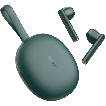 Беспроводные Bluetooth наушники Baseus Encok TWS W05 с функцией беспроводной зарядки Qi Зелёный