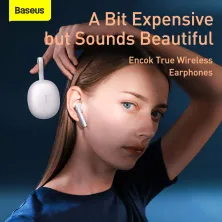 Беспроводные Bluetooth наушники Baseus Encok TWS W05 с функцией беспроводной зарядки Qi Белый