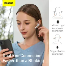 Беспроводные Bluetooth наушники Baseus Encok TWS W05 с функцией беспроводной зарядки Qi Белый
